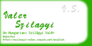 valer szilagyi business card