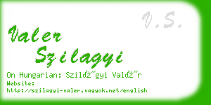valer szilagyi business card